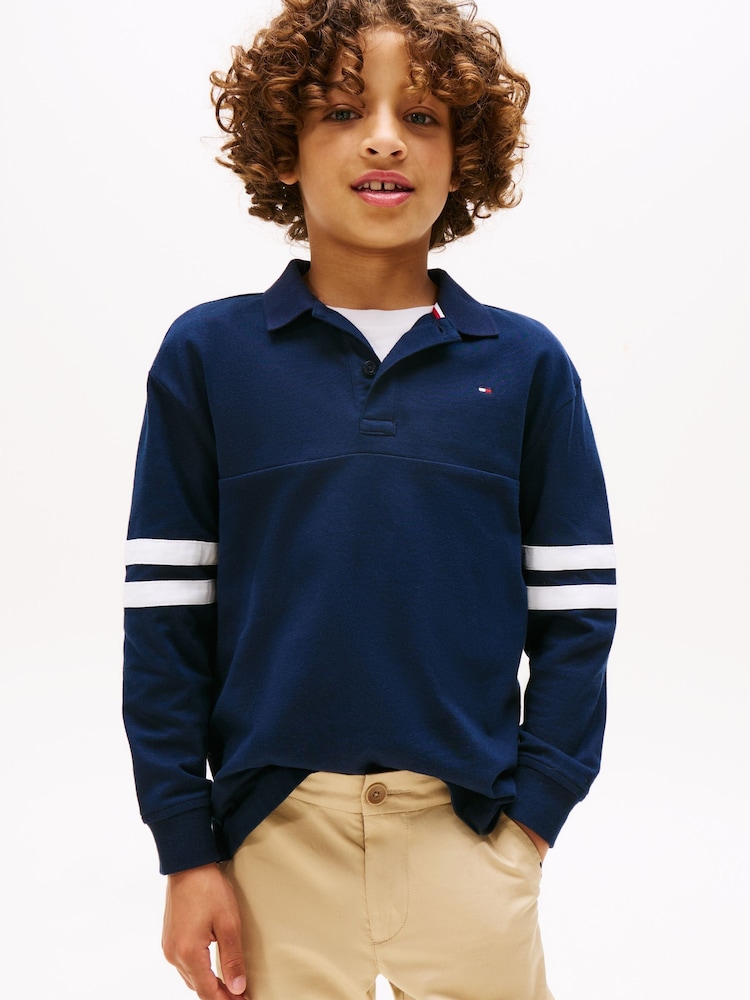 Tommy Hilfiger Blue Regular Fit Long Sleeve Polo Shirt - Image 1 of 1