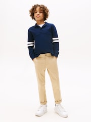 Azul - Tommy Hilfiger Regular Fit Long Sleeve Polo Shirt - Imagen 3 de 5
