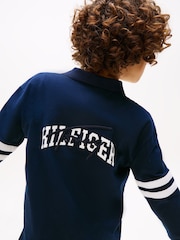 Azul - Tommy Hilfiger Regular Fit Long Sleeve Polo Shirt - Imagen 4 de 5