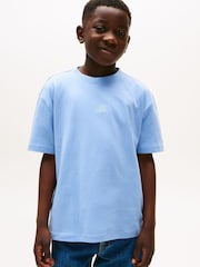Azul - Tommy Hilfiger Tonal Flag Embroidery T-Shirt - Imagen 1 de 5