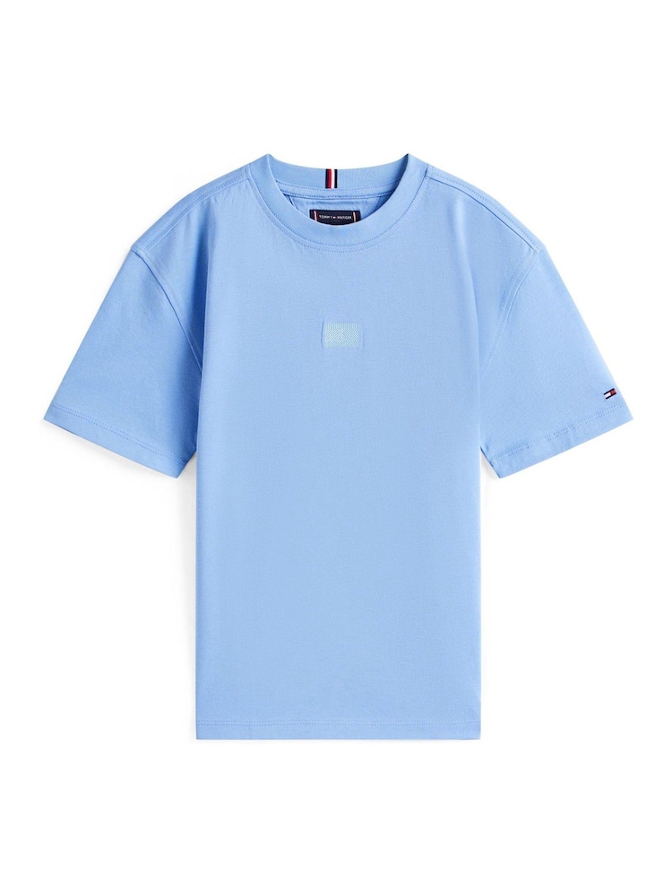 Azul - Tommy Hilfiger Tonal Flag Embroidery T-Shirt - Imagen 5 de 5
