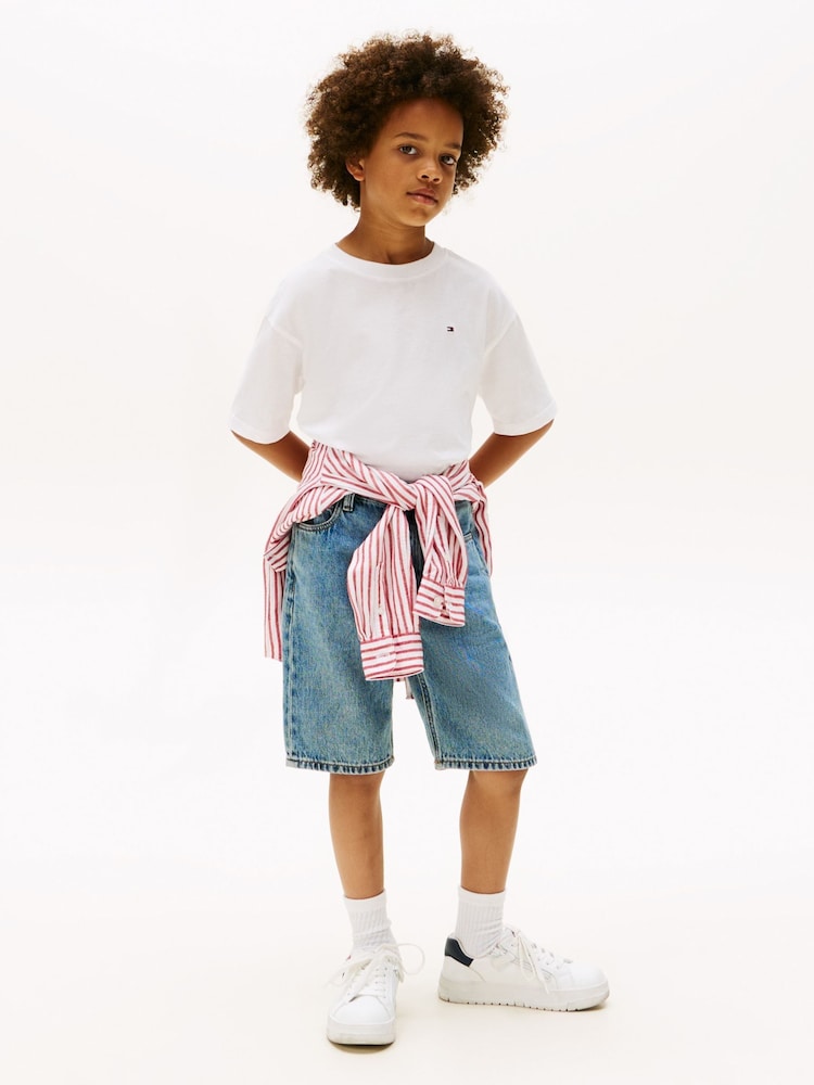 Tommy Hilfiger White Flag Embroidery Crew Neck T-Shirt - Image 1 of 5 Tommy Hilfiger White Flag Embroidery Crew Neck T-Shirt - Image 1 of 5