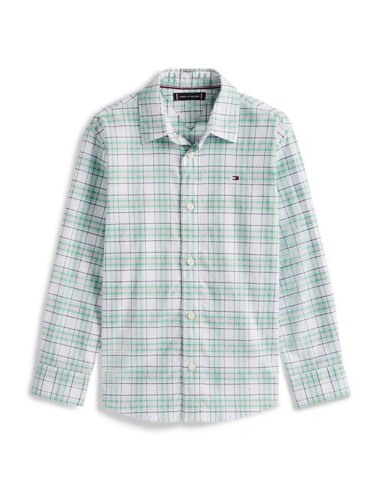 Tommy Hilfiger Green Flag Embroidery Check Shirt - Image 5 of 5
