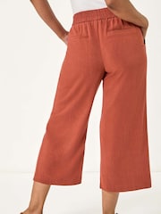 Roman Orange Petite Linen Mix Cropped Trousers - Image 4 of 5