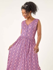 Roman Petite floral  Midi Dress - Imagem 1 de 5