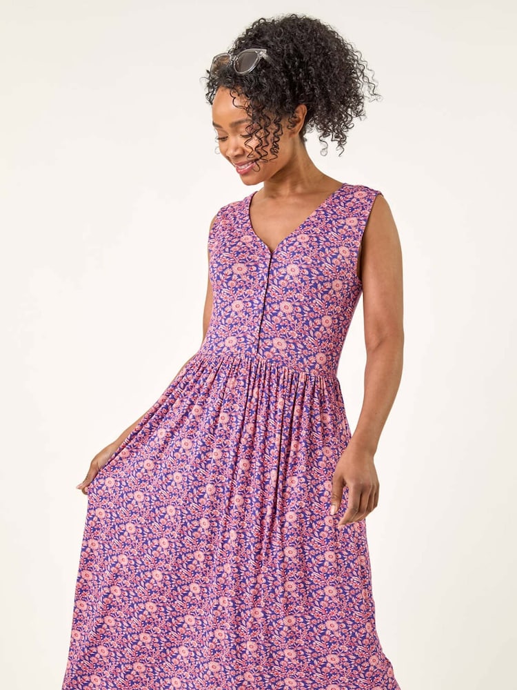 Roman Petite floral  Midi Dress - Imagem 1 de 5