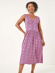 Roman Petite floral  Midi Dress - Imagem 2 de 5