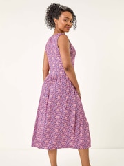 Roman Petite floral  Midi Dress - Imagem 3 de 5