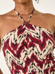 Roman Petite Abstract Halter Neck Stretch Blouse - Imagem 5 de 5