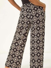 Roman Black Petite Geometric Trousers - Image 3 of 5