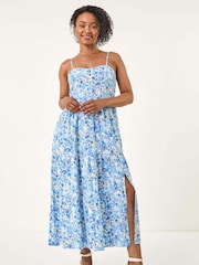 Roman Blue Petite Ditsy Floral Maxi Dress - Image 2 of 5