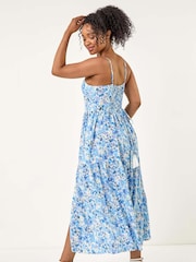 Roman Blue Petite Ditsy Floral Maxi Dress - Image 3 of 5