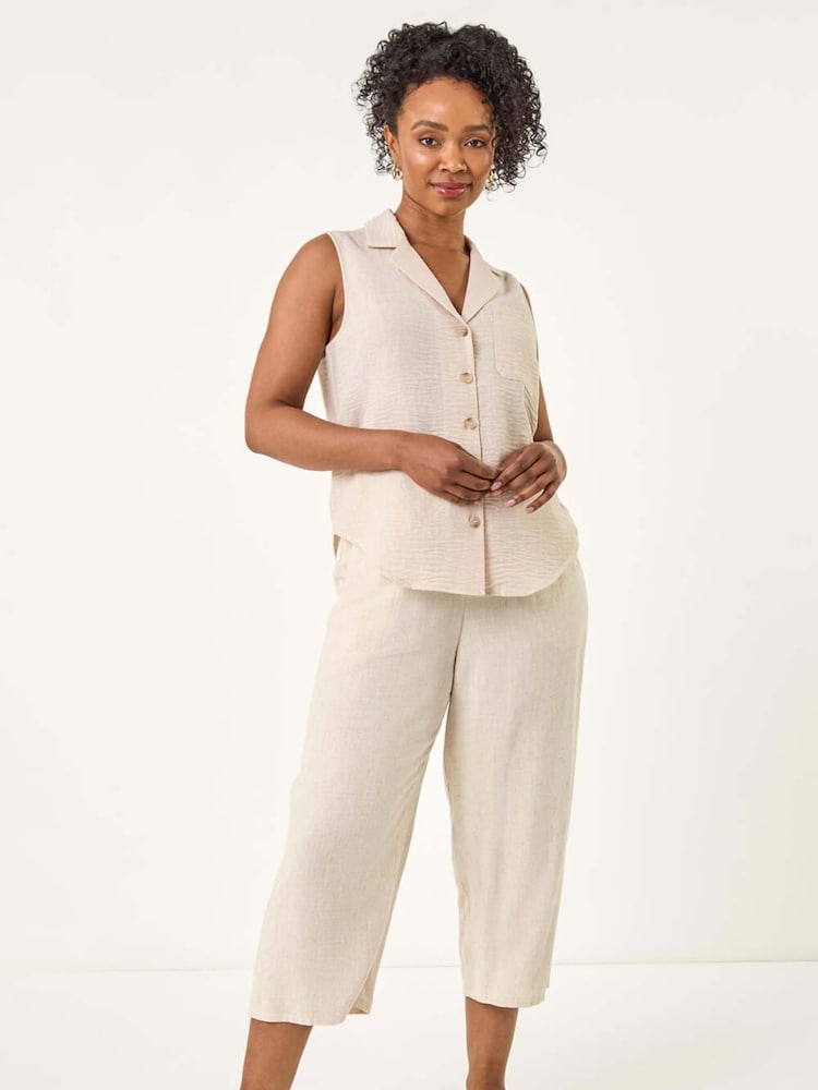 Roman Natural Petite Collared One Pocket Blouse - Image 2 of 5