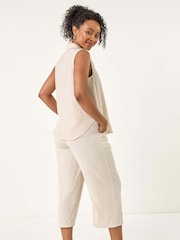 Roman Natural Petite Collared One Pocket Blouse - Image 3 of 5