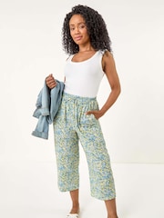 Roman Blue Petite Spotted Crop Trousers - Image 1 of 5