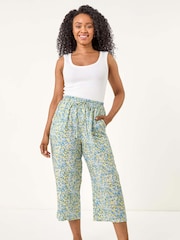 Roman Blue Petite Spotted Crop Trousers - Image 2 of 5