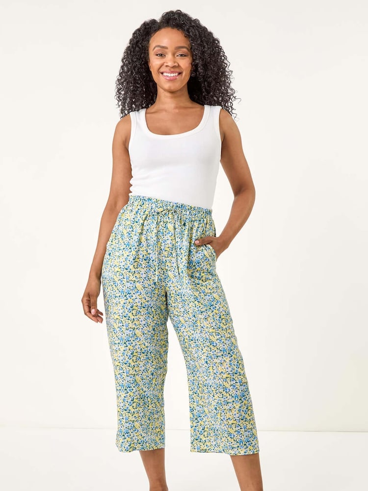 Roman Blue Petite Spotted Crop Trousers - Image 2 of 5
