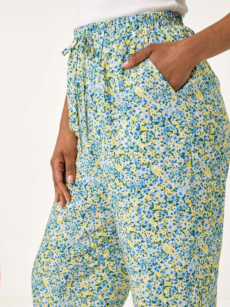 Roman Blue Petite Spotted Crop Trousers - Image 5 of 5