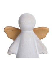 Laura Ashley White Natural Wings Set of 2 Ceramic Angels Ornaments - Image 4 of 5