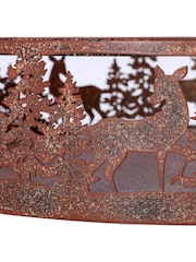 Laura Ashley Bronze Rust Cut-out Woodland Deer Candle Tray - Image 4 of 4