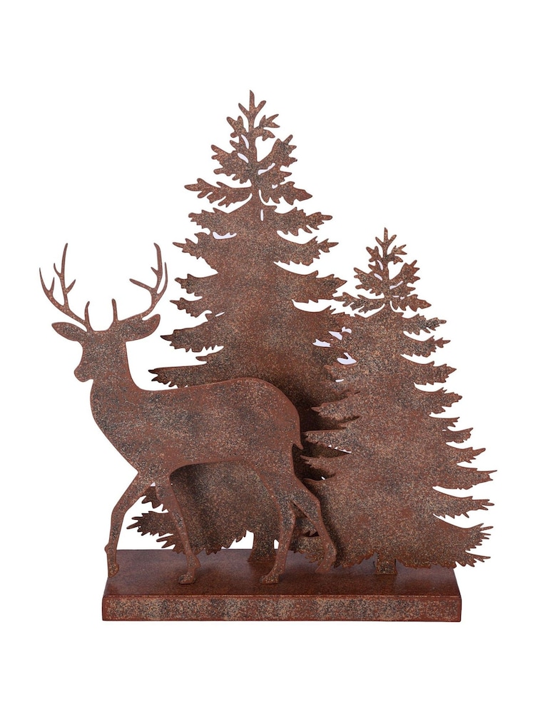 Laura Ashley Bronze Rust Deer Woodland Silhouette Ornament - Image 1 of 5 Laura Ashley Bronze Rust Deer Woodland Silhouette Ornament - Image 1 of 5