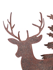 Laura Ashley Bronze Rust Deer Woodland Silhouette Ornament - Image 4 of 5