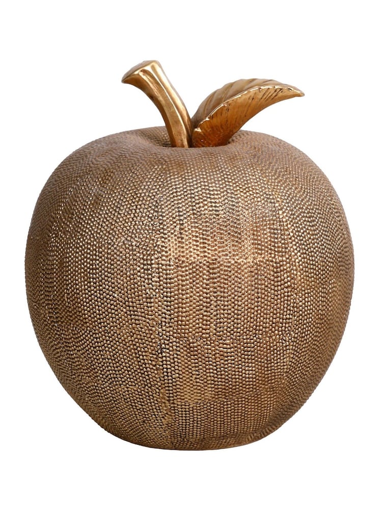 Laura Ashley Bronze Large Textured Apple Ornament - Image 2 of 4 Laura Ashley Bronze Large Textured Apple Ornament - Image 2 of 4
