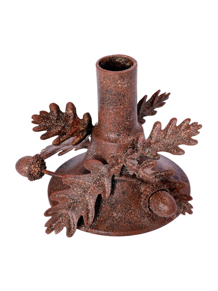 Laura Ashley Bronze Rust Oak Leaves and Acorn Candle Holder - Image 1 of 5 Laura Ashley Bronze Rust Oak Leaves and Acorn Candle Holder - Image 1 of 5