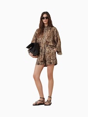 AllSaints Brown Charli Shorts - Image 1 of 8