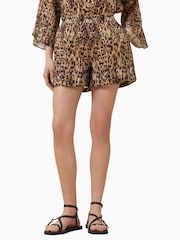 AllSaints Brown Charli Shorts - Image 2 of 8