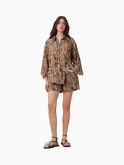 AllSaints Brown Charli Shorts - Image 4 of 8