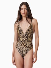 AllSaints Brown Saph Swimsuit - Image 1 of 7