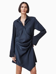 AllSaints Blue Tira Mini Dress - Image 3 of 9