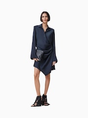 AllSaints Blue Tira Mini Dress - Image 4 of 9