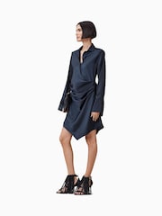 AllSaints Blue Tira Mini Dress - Image 6 of 9