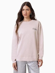 AllSaints Pink Soleil Etta 100% Organic Cotton Sweat Top - Image 1 of 7