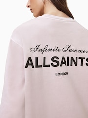AllSaints Pink Soleil Etta 100% Organic Cotton Sweat Top - Image 2 of 7