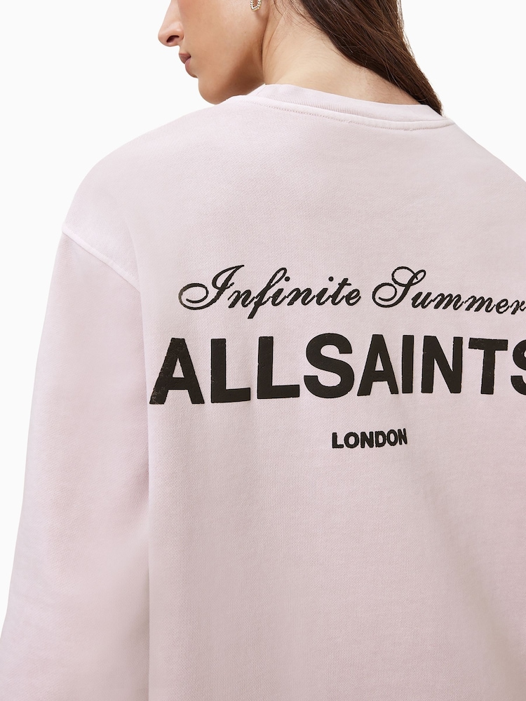 AllSaints Pink Soleil Etta 100% Organic Cotton Sweat Top - Image 2 of 7
