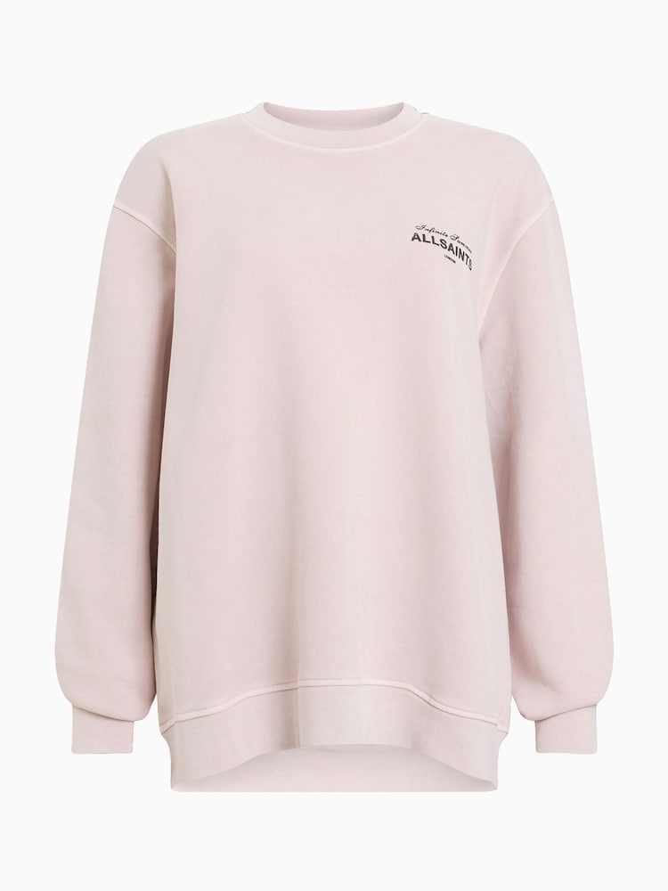 AllSaints Pink Soleil Etta 100% Organic Cotton Sweat Top - Image 7 of 7