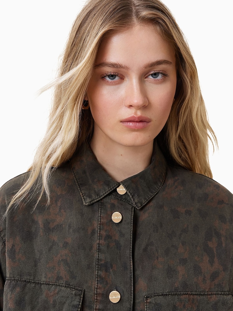 AllSaints Black Faye Shacket Dress - Image 2 of 7