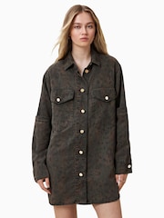 AllSaints Black Faye Shacket Dress - Image 3 of 7