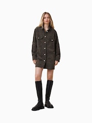 AllSaints Black Faye Shacket Dress - Image 4 of 7