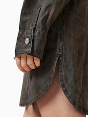 AllSaints Black Faye Shacket Dress - Image 5 of 7