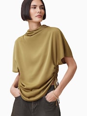 AllSaints Brown Leslie Top - Image 1 of 9