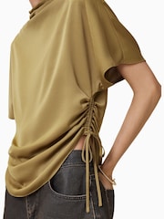 AllSaints Brown Leslie Top - Image 4 of 9
