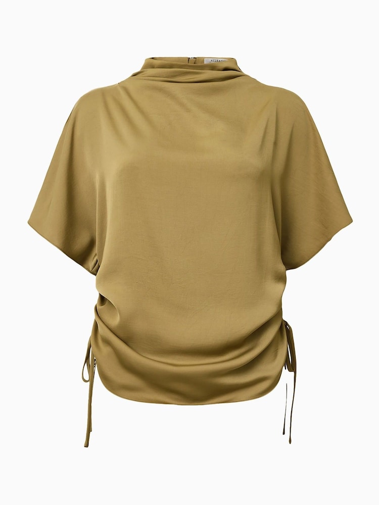 AllSaints Brown Leslie Top - Image 9 of 9