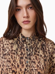 AllSaints Brown Charli Shirt - Image 3 of 9