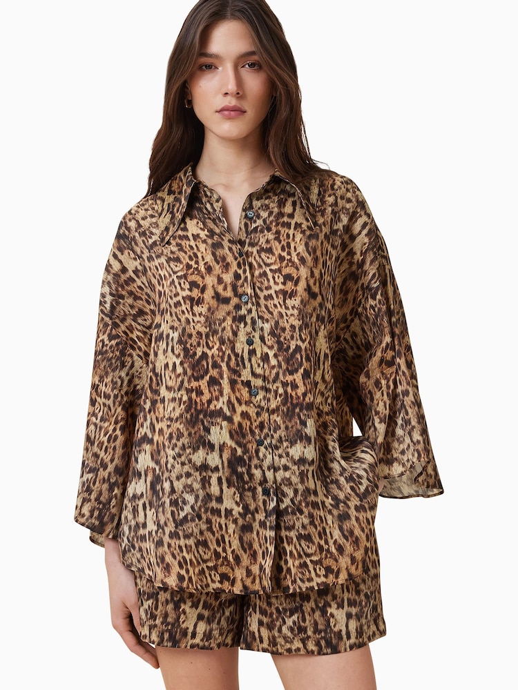 AllSaints Brown Charli Shirt - Image 4 of 9