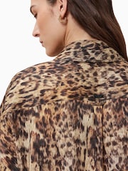 AllSaints Brown Charli Shirt - Image 6 of 9