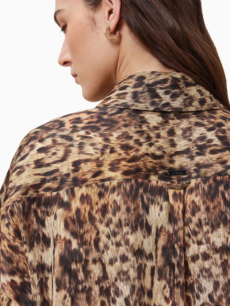 AllSaints Brown Charli Shirt - Image 6 of 9